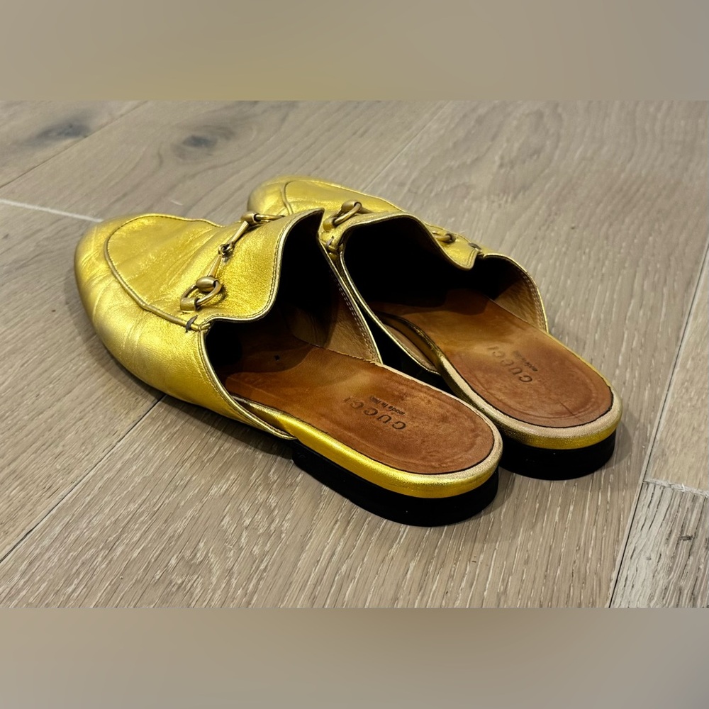 Gucci Women's Gold Mules - Picture 10 of 13